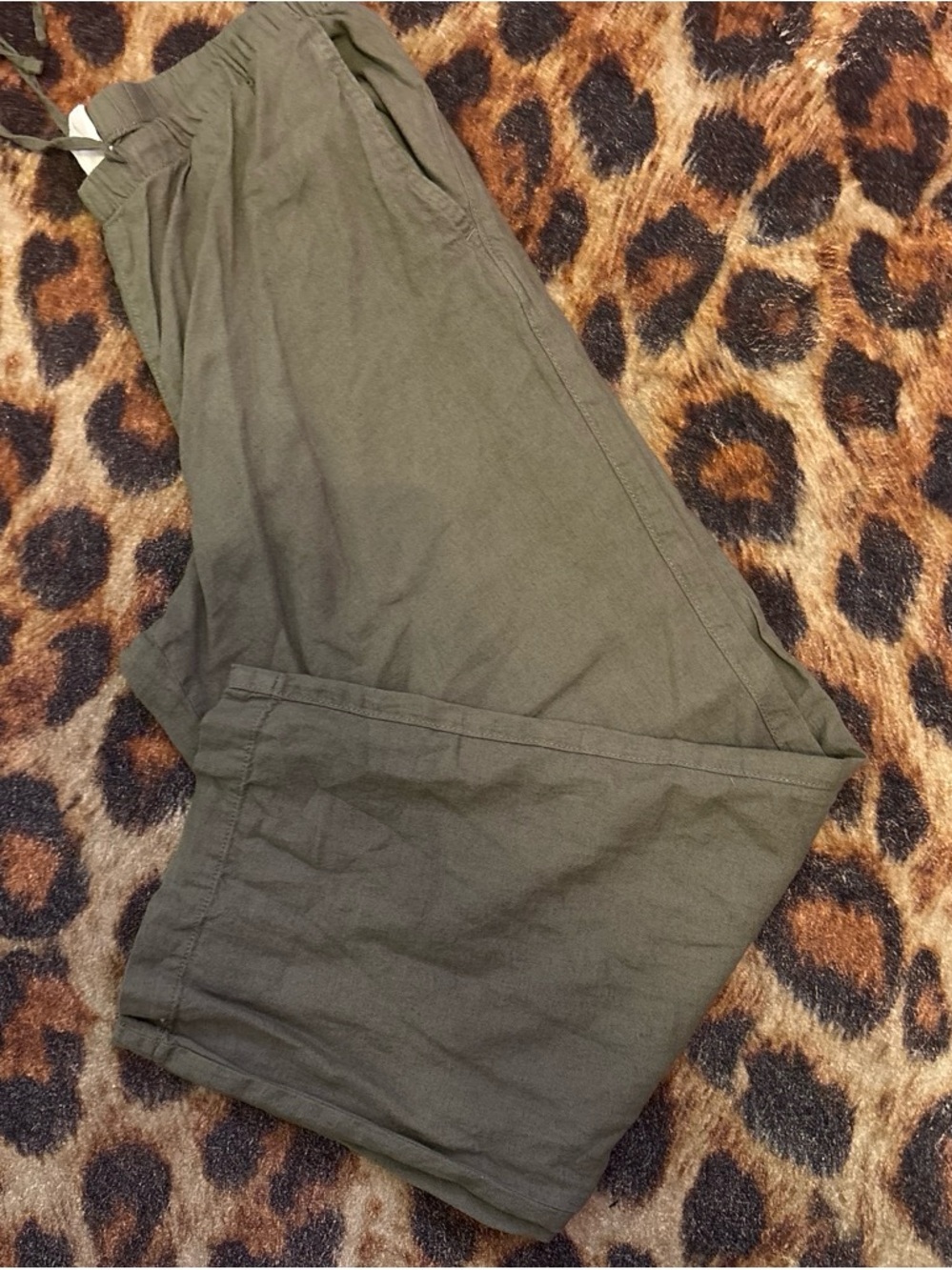 Women’s Olive Green Casual Drawstring Pants